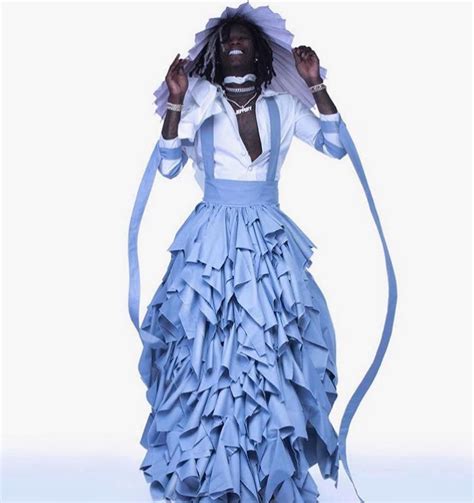 Young Thugs iconic dress designed by Alessandro Trincone for his ...