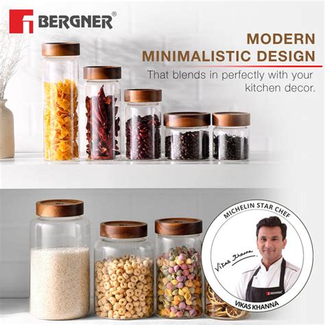 Acadia Borosilicate Glass Jar with Solid Wood Lid, Airtight Multipurpo