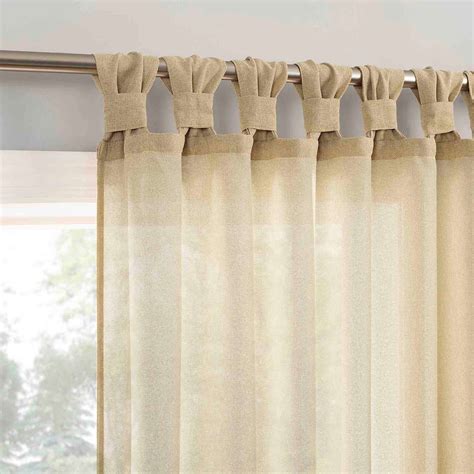 Harrison Gold Sheer Tab Loop Single Curtain Panel, 84"