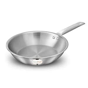 Buy GREENCHEF SS Tri ply Steel Crest - Deep Frypan 22 cm, Stainless ...