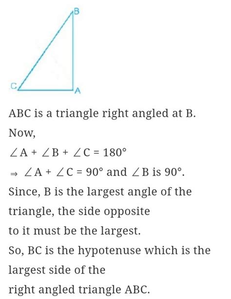 Prove that the hypotenuse is the largest side of a right angled trianle ...