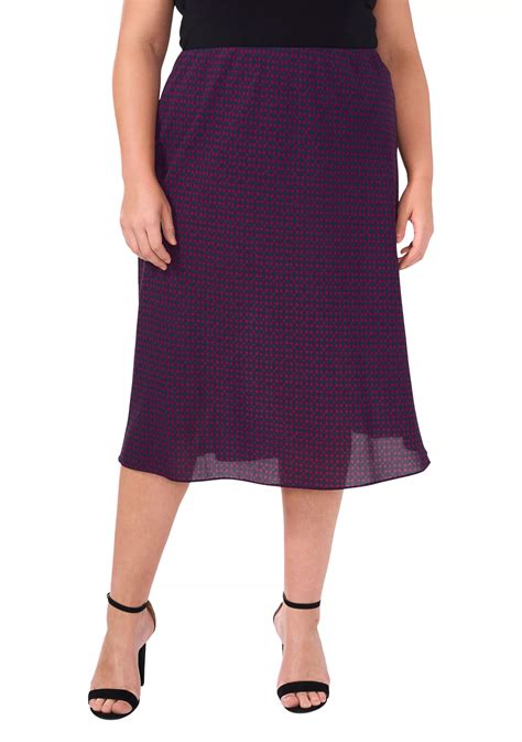 CeCe Plus Size Satin Midi Skirt | Belk