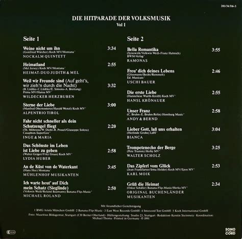 Die Hitparade der Volksmusik Vol. 1 – Bertelsmann Vinyl Collection