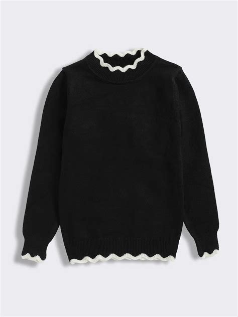 Buy Girls Contrast Trim Sweater | Lilliput World