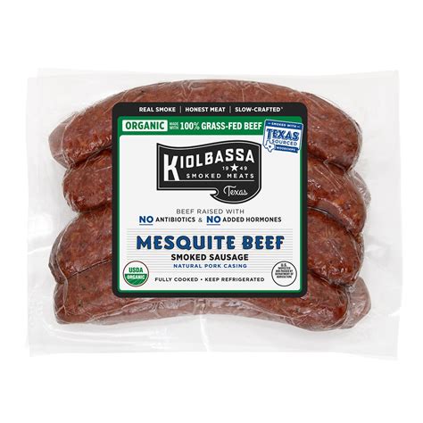 Organic Mesquite Beef Smoked Sausage - Kiolbassa