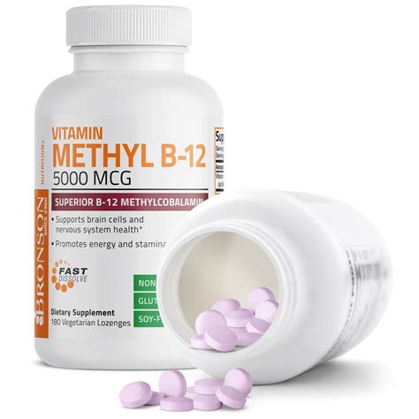 Bronson Methyl B12 Fast Dissolve Sublingual - Cherry - 5,000 mcg | Vitamins & Supplements ...