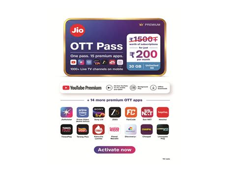 Jio introduces a new Rs 200 OTT Pass --15 premium OTTs, 1,000+ live TV ...