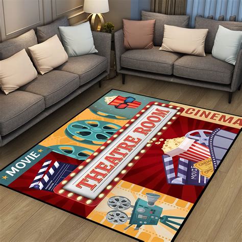 Amazon.com: Lacut Movie Area Rugs, Movie Night Home Theater Floor Mat ...