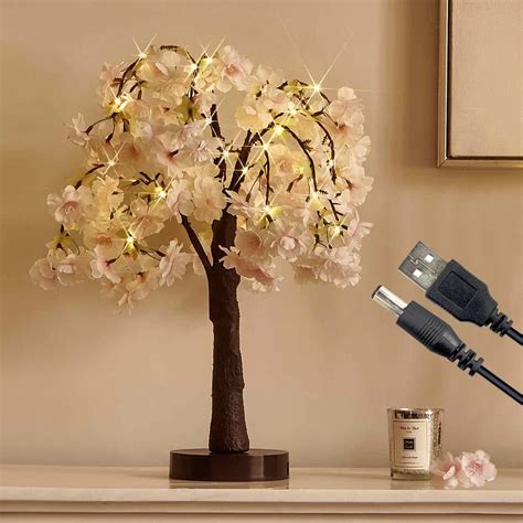 Buy Fudios Lighted Bonsai Tree with Cherry Blossom Branches 40 LED 18IN ...