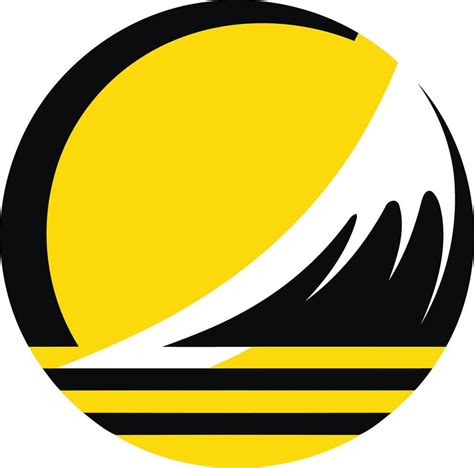 A circular logo representing a white sun on a blue background. The sun is a circle surrounded by twe