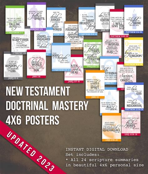 4X6 New Testament Doctrinal Mastery Posters for LDS Seminary-digital ...