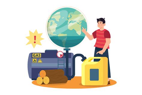 Natural Resource Depletion Illustration concept on white background ...