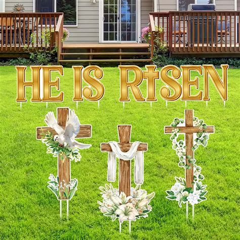 Amazon.com : Vercraft 9 Pcs Easter Resurrection Scene Yard Sign Easter ...