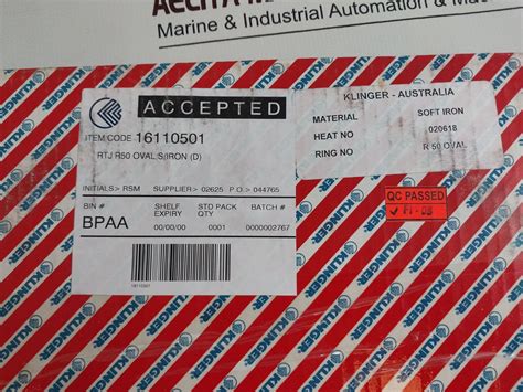 Klinger Api 6A-0348 Gasket Ring Rtj R50 – Aeliya Marine Tech