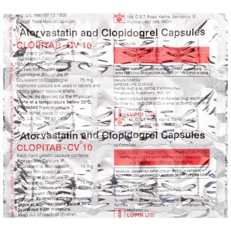 Clopitab CV 10 - Strip of 15 Capsules : Amazon.in: Health & Personal Care