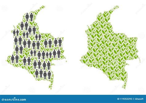 Demographics and Nature Colombia Map Stock Vector - Illustration of ...
