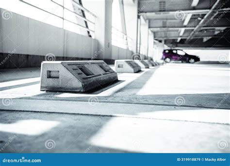 Car Parking Stopper From Concrete With Green And Yellow Color. Stock Image | CartoonDealer.com ...