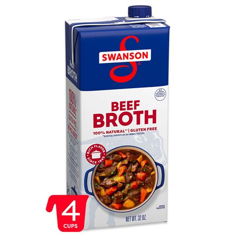 Swanson 100% Natural Beef Broth, 32 oz Carton - Walmart.com
