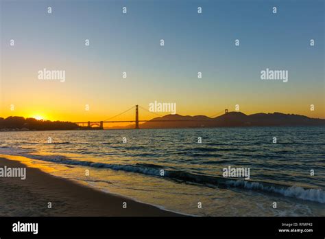 Bridge Golden Gate at San Francisco sunset Stock Photo - Alamy