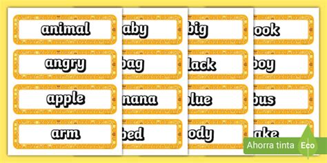 Spelling Bee - tarjetas de palabras para 1ero y 2do - Twinkl