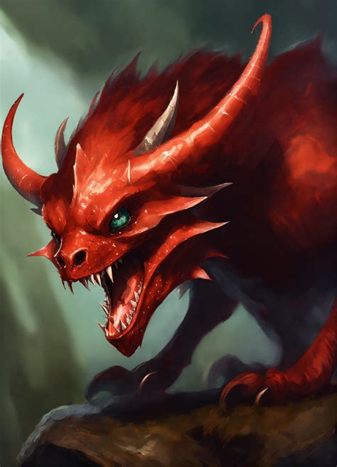 Lexica - A small flying spined Devil from DnD 5e, digital art