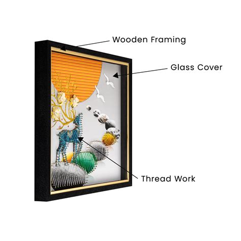 Deer Haven Thread Art Wall Decoration Shadow Box | Dekor Company