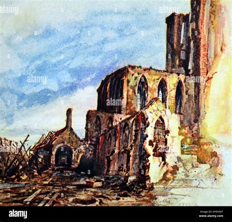 Painting by Adolf Hitler painted in Flanders during World War One Stock ...
