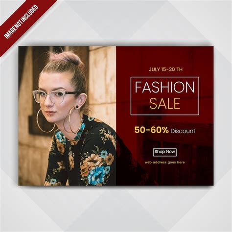 Fashion sale horizontal flyer | Premium Vector