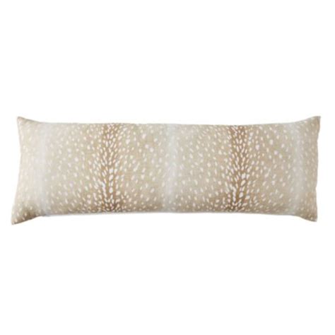 Antelope Long Lumbar Pillow with Feather Down Blend & Linen Blend