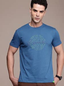 FCUK Printed Men Round Neck Blue T-Shirt - Buy FCUK Printed Men Round ...