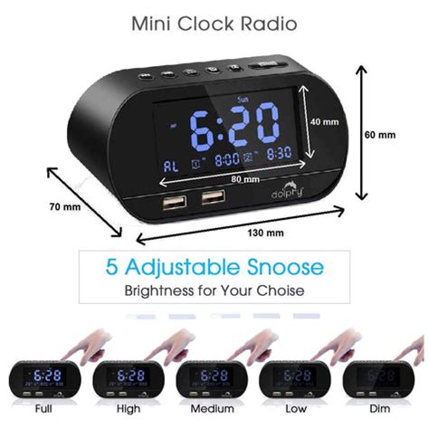 Buy Dolphy Digital dock station Dual Alarm Clock with FM Radio DDSN0004 ...