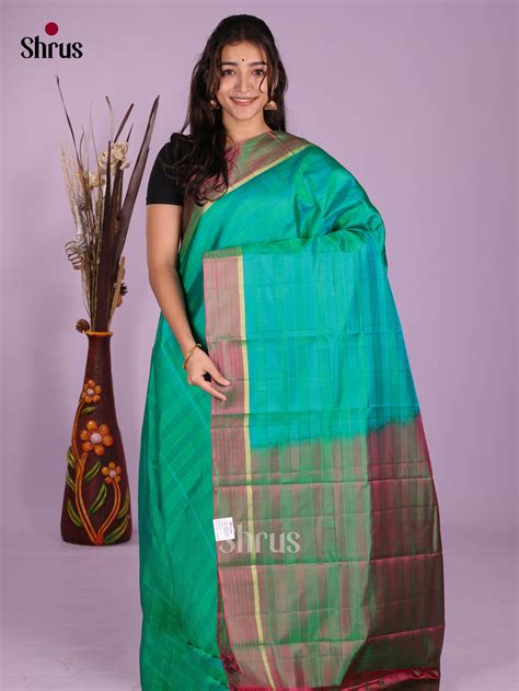 Buy Teal Green & Maroon Kanchipuram Saree | Muhurtham Sarees