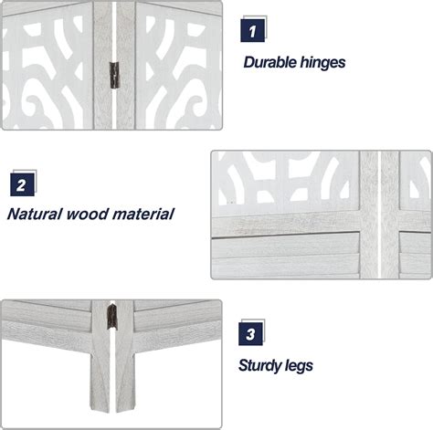 Buy 6 Panel Room Divider Fully Assembled 5.6Ft Wood Room Dividers Room ...