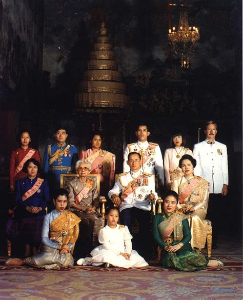 The Royal Family of Thailand photographed in the Baisal Daksin Hall of ...