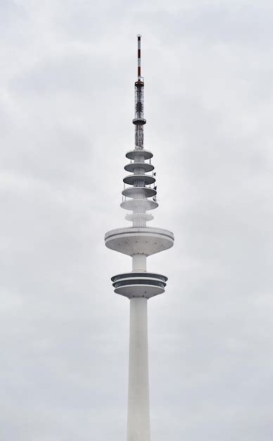 Famous white needle heinrich hertz turm tv tower in hamburg germany ...