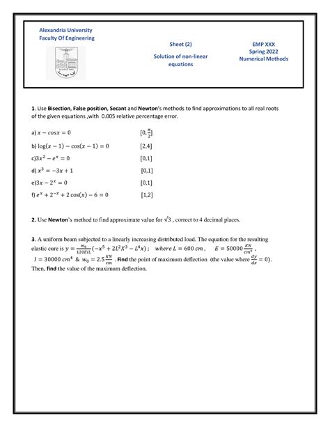 Image result for Numerical Methods Sample Problems