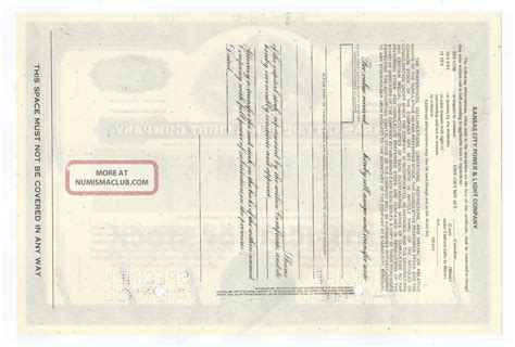 Specimen - Kansas City Power & Light Company Stock Certificate
