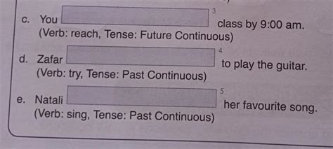 1. Fill in the blanks using the given verb and tense.Example: I was ...