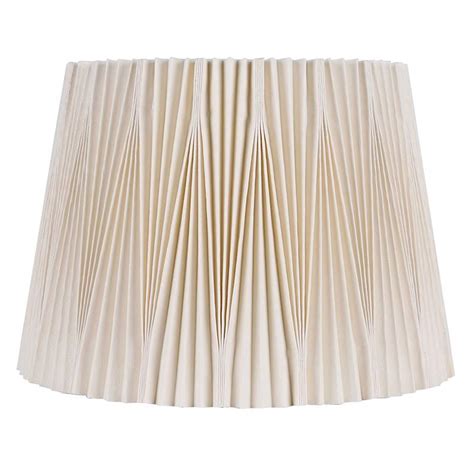 Beige Pleat Large Drum Table Lamp Shade, 13x17x12