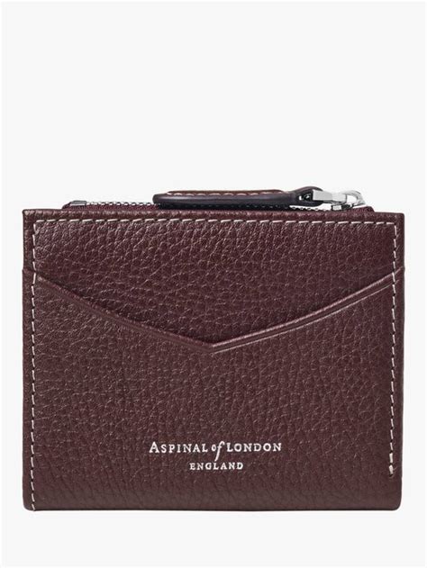 Aspinal of London Hudson Leather Card Holder, Wine