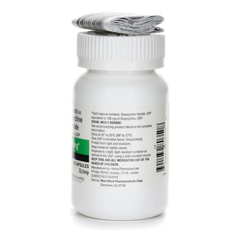 Doxycycline Hyclate, 100mg, 50 Capsules/Bottle | McGuff