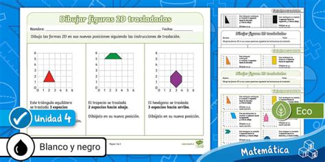 Guía de Trabajo Dibujar figuras 2D trasladadas