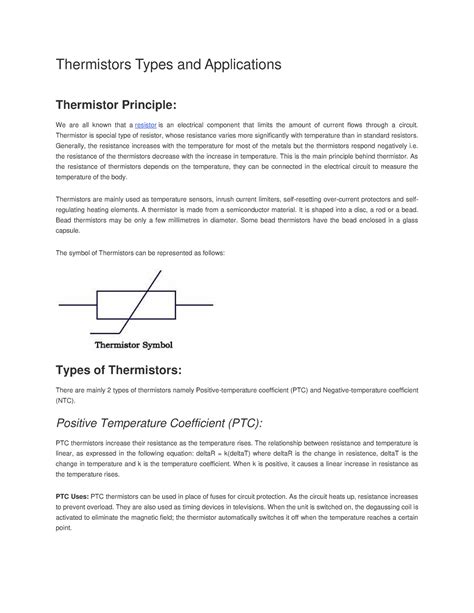 Thermistors Types and Applications - Thermistors Types and Applications ...