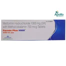 Formin Plus 1000 Tablet | Uses, Side Effects, Price | Apollo Pharmacy