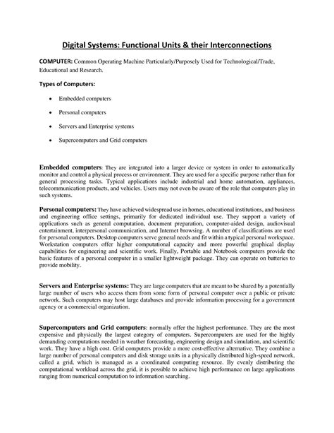 L1 Digital Systems unit 1 - Digital Systems: Functional Units & their ...