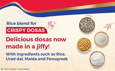 Aashirvaad Instant Mix Rice Dosa, 500g Pack, Easy to Make 20 Crispy ...