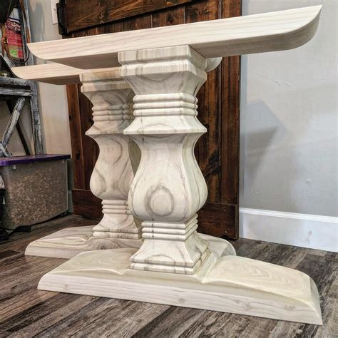 Dining Table Pedestals- Unfinished Wood Table Legs | Wooden Trestle ...