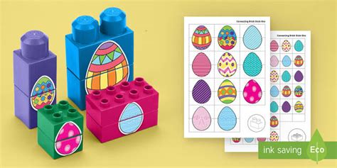 Easter Egg Patterns Matching Connecting Bricks Game