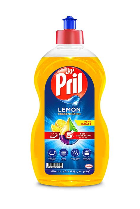 سائل غسيل الأطباق بريل بنكهة خل الليمون 500 مل Prill Lemon Vinegar Dishwashing Liquid 500 ml