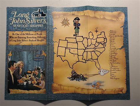 Original Long John Silver's Seafood Shoppes 1970s Brochure Menu Pirate Planks | #4846557473